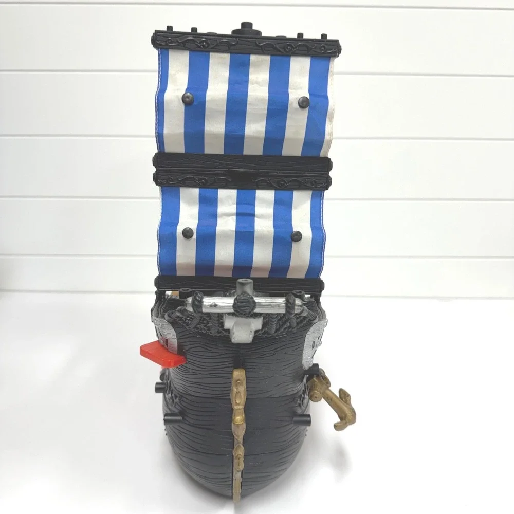 Fisher-Price Imaginext Pirate Ship Toy Black W5927 Large Playset Blue Sails 18in